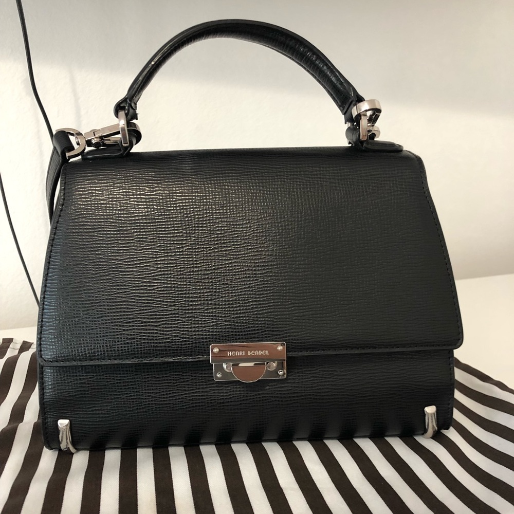 Henri Bendel Black Leather Shoulder Bag